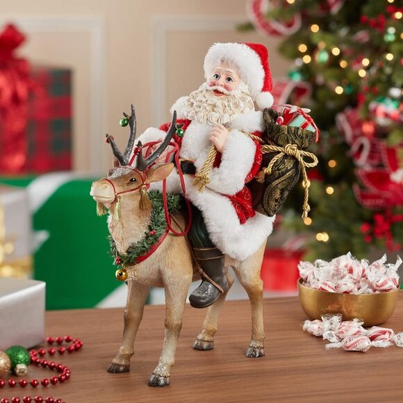 Kurt Adler 11.5-Inch Fabriché Santa on Reindeer - Walmart.com Kurt Adler 11.5-Inch Santa on Reindeer Figurine - Colorful Holiday Decor